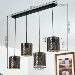Lampes Vintages & Rétros-hofstein Suspension Westlake Noir, 4 lumières