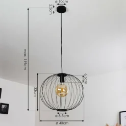 hofstein Suspension Wharua Noir, 1 lumière* Suspensions