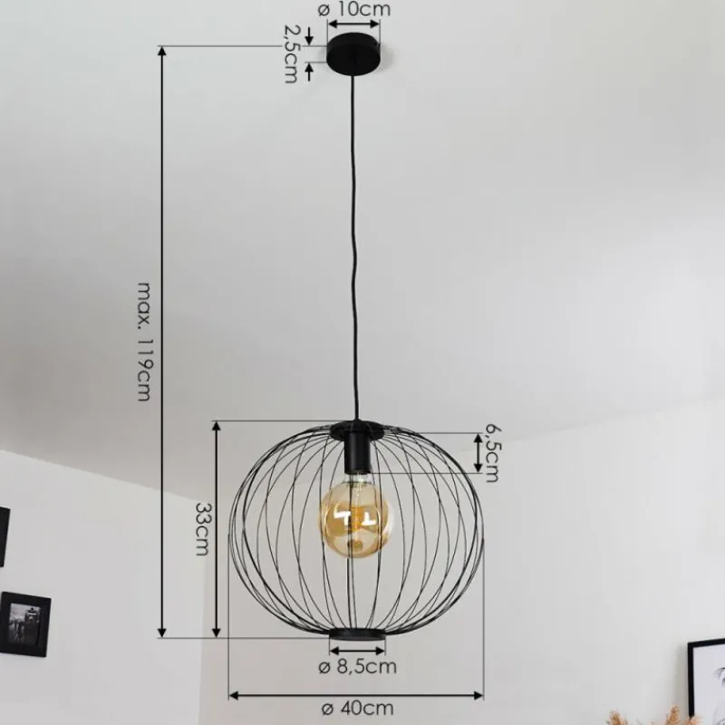 hofstein Suspension Wharua Noir, 1 lumière* Suspensions