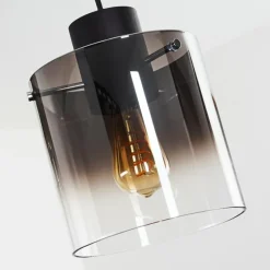 Suspension Verre Fumé-hofstein Suspension Wichit Noir, 3 lumières