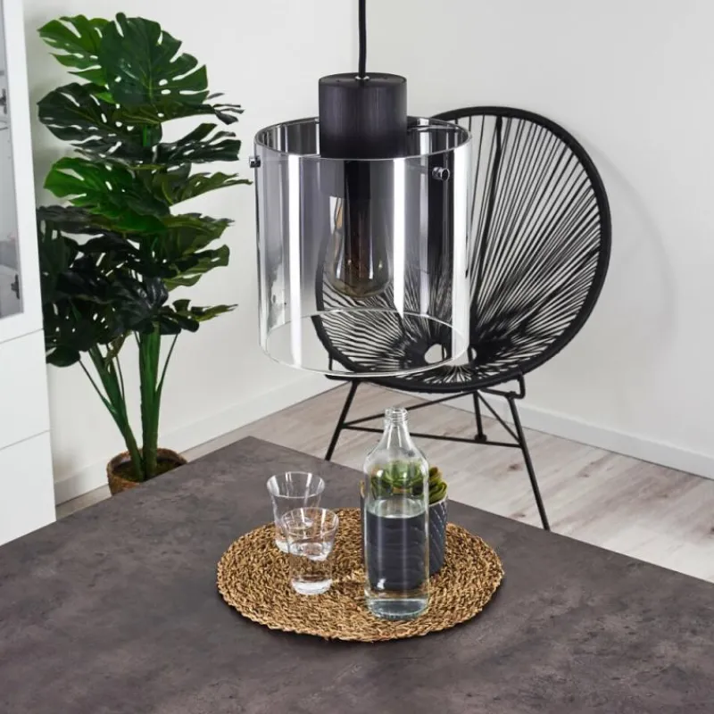 hofstein Suspension Wichita Fumée, Noir, 1 lumière