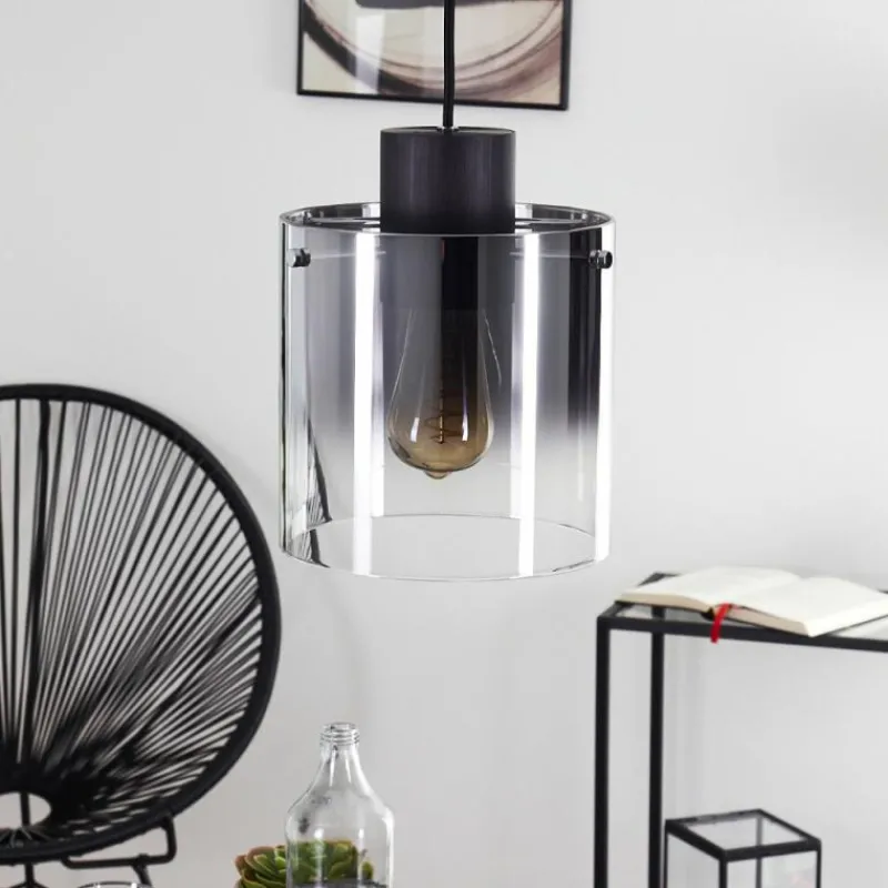 hofstein Suspension Wichita Fumée, Noir, 1 lumière