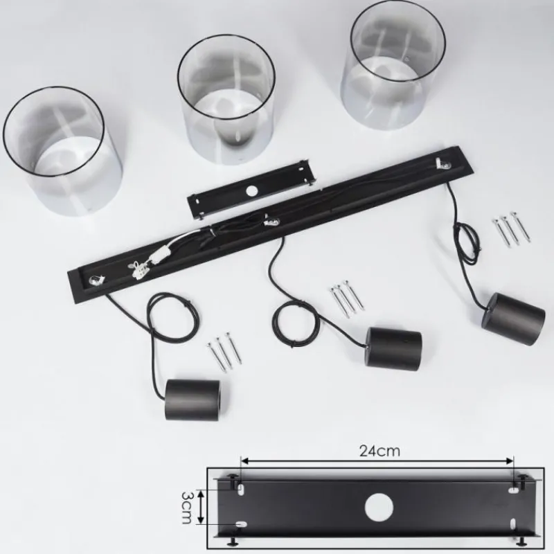 hofstein Suspension Wichita Noir, 3 lumières