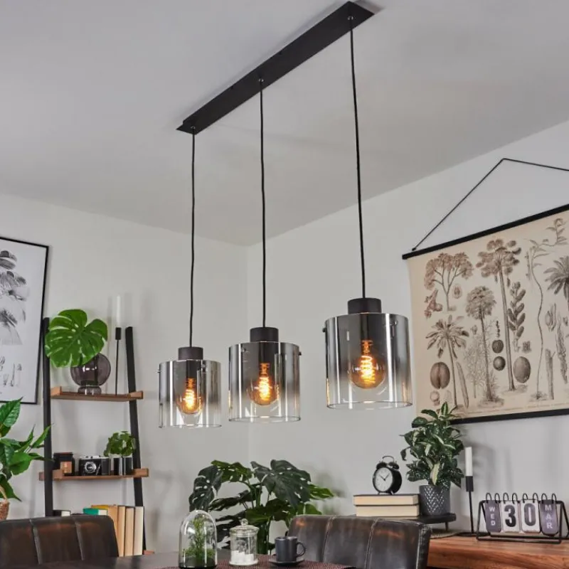 hofstein Suspension Wichita Noir, 3 lumières