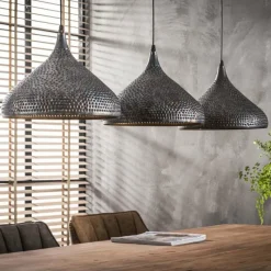 Lampes Industrielles-hofstein Suspension Wildervanksterdallen Brun, Noir, 3 lumières