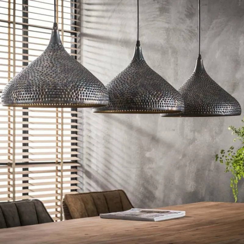 Lampes Industrielles-hofstein Suspension Wildervanksterdallen Brun, Noir, 3 lumières