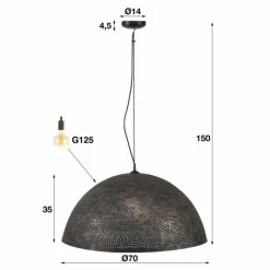 Lampes Industrielles-hofstein Suspension Wildervanksterdallen Brun, Noir, 3 lumières