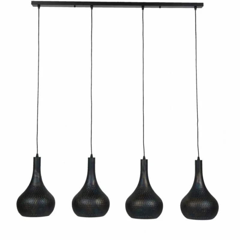 Lampes Industrielles-hofstein Suspension Wildervanksterdallen Brun, Noir, 4 lumières