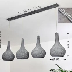 Luminaires Scandinaves-hofstein Suspension Wildervanksterdallen Gris, 4 lumières