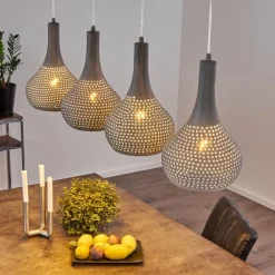 Luminaires Scandinaves-hofstein Suspension Wildervanksterdallen Gris, 4 lumières