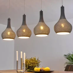 Luminaires Scandinaves-hofstein Suspension Wildervanksterdallen Gris, 4 lumières