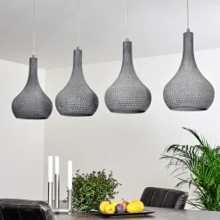 Luminaires Scandinaves-hofstein Suspension Wildervanksterdallen Gris, 4 lumières