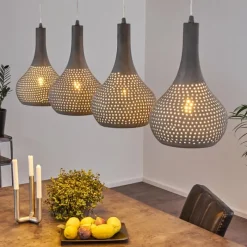 Luminaires Scandinaves-hofstein Suspension Wildervanksterdallen Gris, 4 lumières