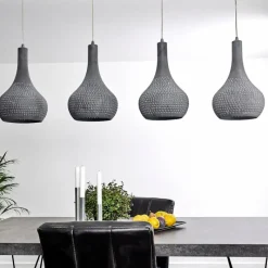 Luminaires Scandinaves-hofstein Suspension Wildervanksterdallen Gris, 4 lumières