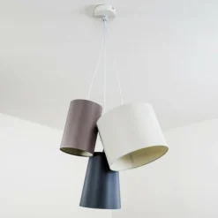 Lampes En Tissu-hofstein Suspension WIMIN Blanc, 3 lumières