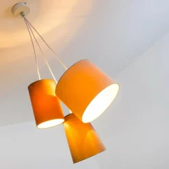 Lampes En Tissu-hofstein Suspension WIMIN Blanc, 3 lumières