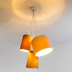 Lampes En Tissu-hofstein Suspension WIMIN Blanc, 3 lumières