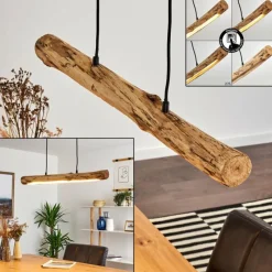 Luminaires Rustiques-hofstein Suspension Winterthur LED Bois clair, Noir, 1 lumière