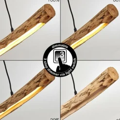 Luminaires Rustiques-hofstein Suspension Winterthur LED Bois clair, Noir, 1 lumière