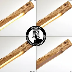 Luminaires Rustiques-hofstein Suspension Winterthur LED Bois clair, Noir, 1 lumière