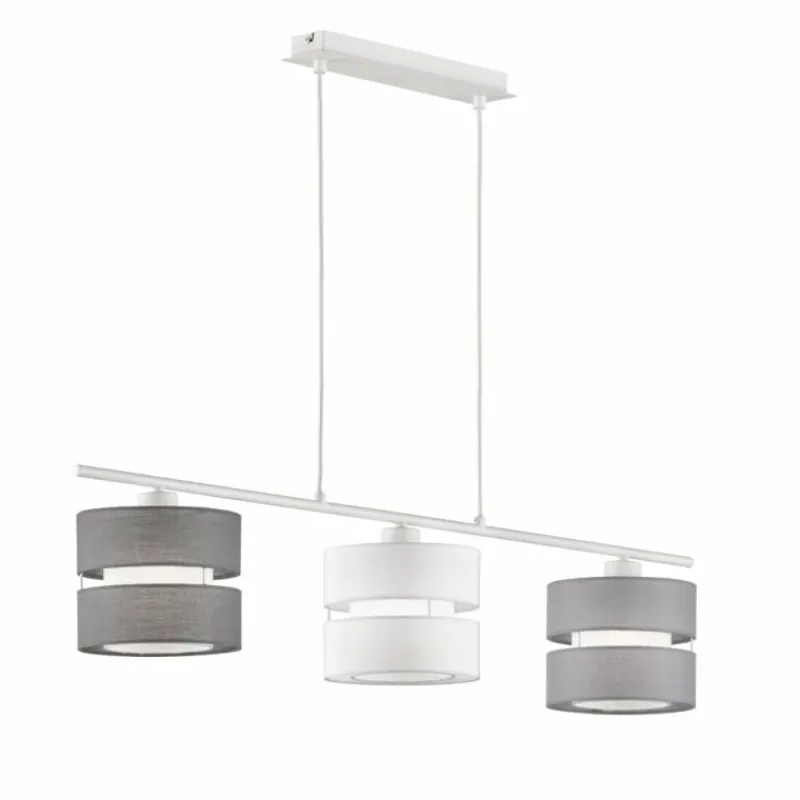 Lampes En Tissu-Luminaires Wofi Suspension Wofi BELLE Blanc, 3 lumières