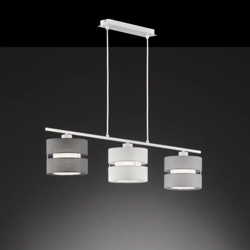 Lampes En Tissu-Luminaires Wofi Suspension Wofi BELLE Blanc, 3 lumières