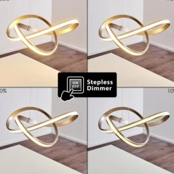 hofstein Suspension Woyens LED Acier brossé, 1 lumière