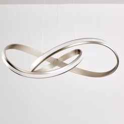 hofstein Suspension Woyens LED Acier brossé, 1 lumière