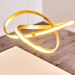 Lampes Dorées-hofstein Suspension Woyens LED Or, 1 lumière