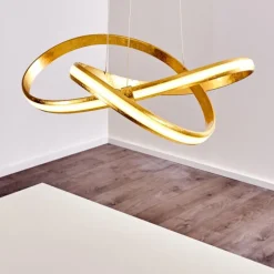 Lampes Dorées-hofstein Suspension Woyens LED Or, 1 lumière