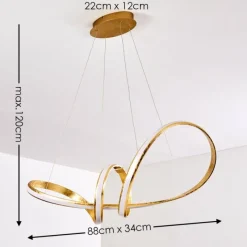 Lampes Dorées-hofstein Suspension Woyens LED Or, 1 lumière