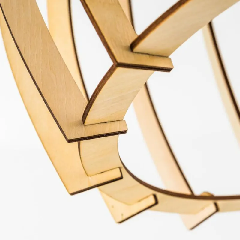 Lampes En Bois-hofstein Suspension Wutt Bois clair, Noir, 1 lumière