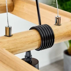 Luminaires Scandinaves-hofstein Suspension Yaak Bois foncé, Noir, 4 lumières