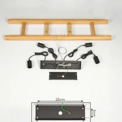 Luminaires Scandinaves-hofstein Suspension Yaak Bois foncé, Noir, 4 lumières