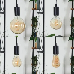 Lampes Vintages & Rétros-hofstein Suspension Yaak Brun, Noir, 4 lumières