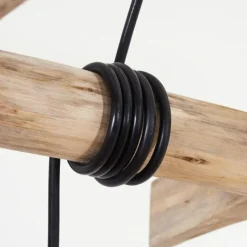 Lampes Vintages & Rétros-hofstein Suspension Yaak Brun, Noir, 4 lumières