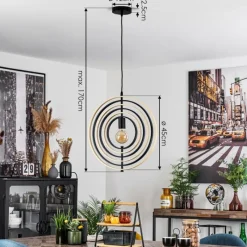 Luminaires Scandinaves-hofstein Suspension Yrva Noir, 1 lumière