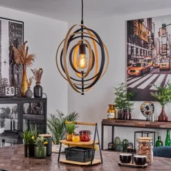 Luminaires Scandinaves-hofstein Suspension Yrva Noir, 1 lumière