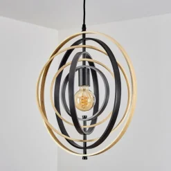 Luminaires Scandinaves-hofstein Suspension Yrva Noir, 1 lumière