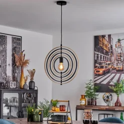 Luminaires Scandinaves-hofstein Suspension Yrva Noir, 1 lumière