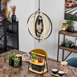 Luminaires Scandinaves-hofstein Suspension Yrva Noir, 1 lumière