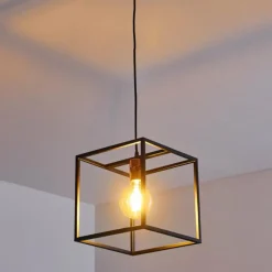 Lampes Vintages & Rétros-hofstein Suspension Yuhigaoka Cuivre, Noir, 1 lumière
