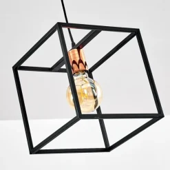 Lampes Vintages & Rétros-hofstein Suspension Yuhigaoka Cuivre, Noir, 1 lumière