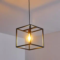 Lampes Vintages & Rétros-hofstein Suspension Yuhigaoka Cuivre, Noir, 1 lumière