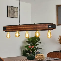 Lampes Vintages & Rétros-hofstein Suspension Yuma Noir, 5 lumières