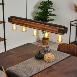 Lampes Vintages & Rétros-hofstein Suspension Yuma Noir, 5 lumières