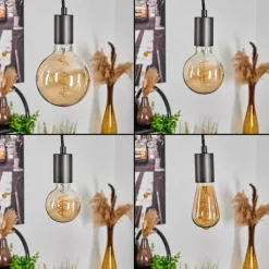 Lampes Vintages & Rétros-hofstein Suspension Yuna Écru, Noir, 6 lumières