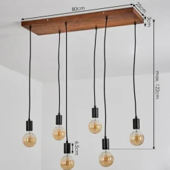 Lampes Vintages & Rétros-hofstein Suspension Yuna Écru, Noir, 6 lumières