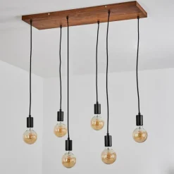 Lampes Vintages & Rétros-hofstein Suspension Yuna Écru, Noir, 6 lumières
