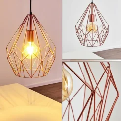 Lampes Industrielles-hofstein Suspension Zarembo Cuivre, 1 lumière